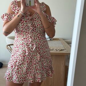 SHEIN Cherry Print Summer Mini Dress